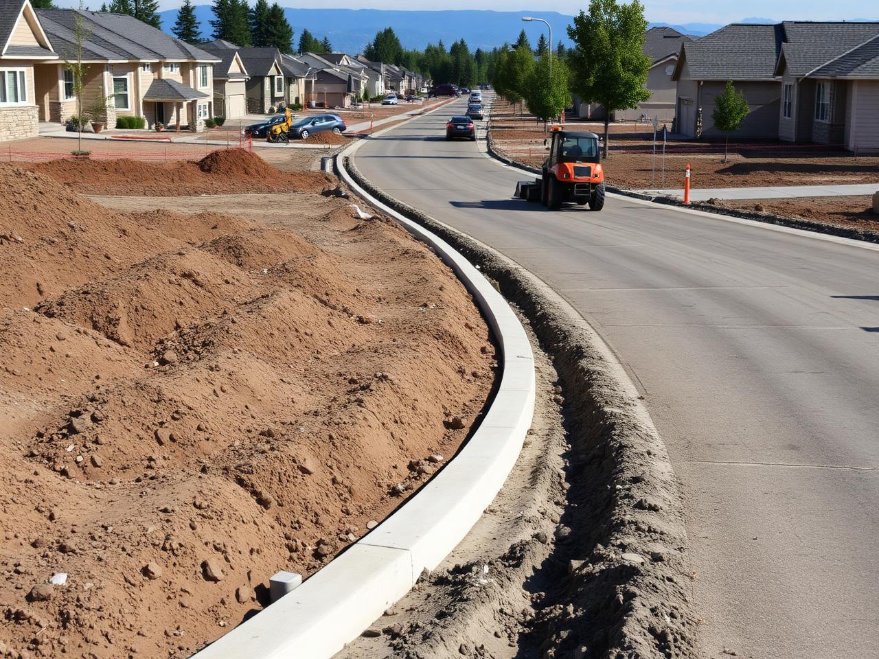 New subdivision infrastructure under construction